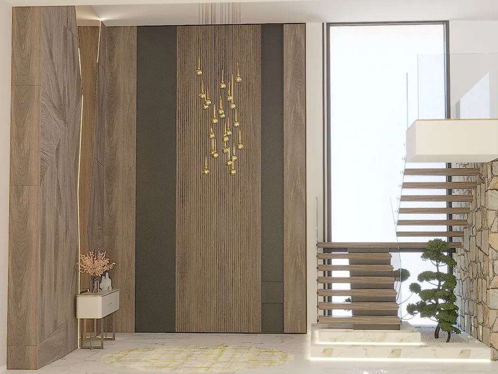 Render Hall de entrada Moderno Luxuoso