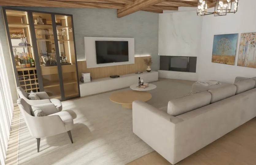 Render de Sala de estar